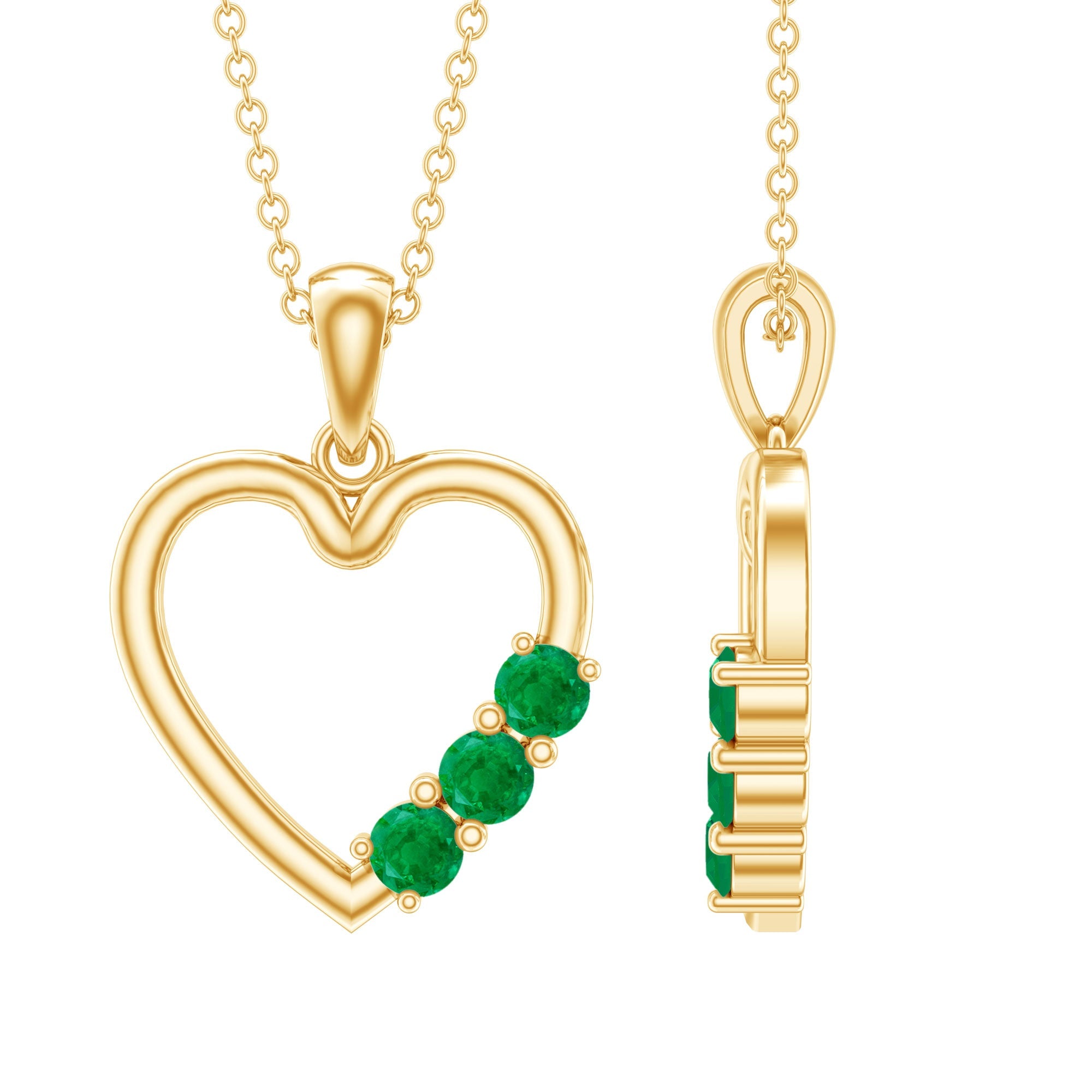 Emerald Heart Necklace – AAA Quality Emerald Pendant Jewelry With Prong Setting