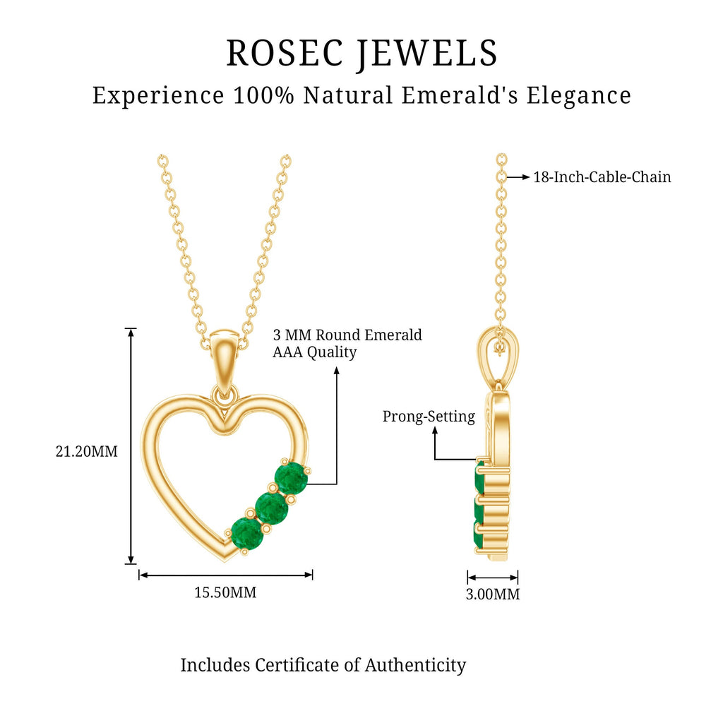 Emerald Heart Necklace – AAA Quality Emerald Pendant Jewelry With Prong Setting