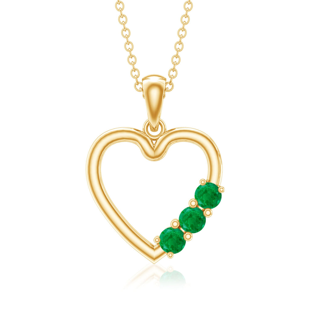 Emerald Heart Necklace – AAA Quality Emerald Pendant Jewelry With Prong Setting