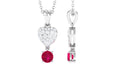 Real Ruby and Diamond Heart Drop Pendant
