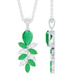 Emerald Diamond Necklace – Designer Bridal Necklace with Marquise Cut Pendant