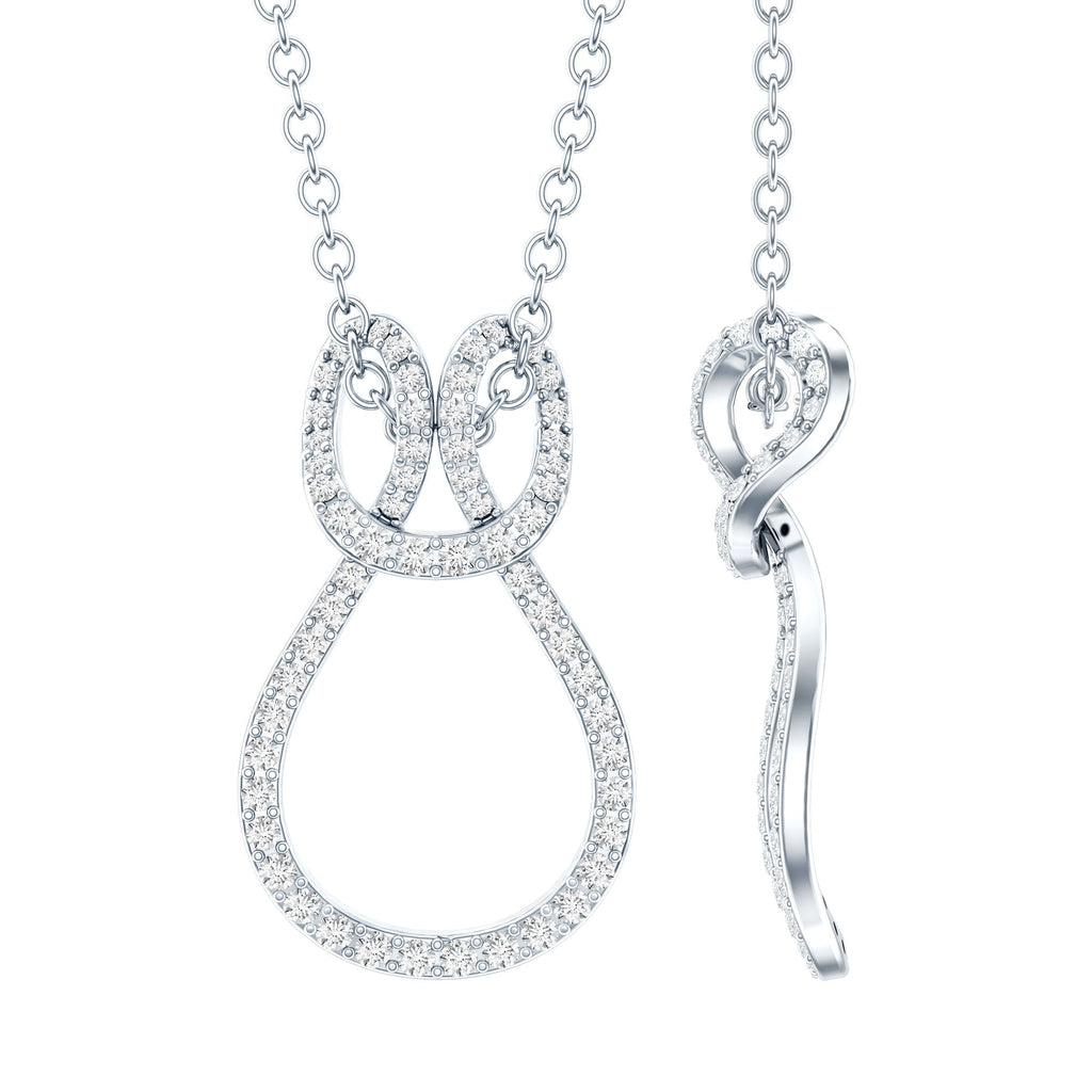 Moissanite Infinity Necklace – Twisted Pendant With Pave Set Stones Sparkling Design