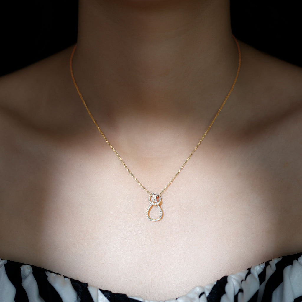 Moissanite Infinity Necklace – Twisted Pendant With Pave Set Stones Sparkling Design