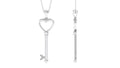 Moissanite Key Necklace – Open Heart Pendant With Sparkling Stones in Pinpoint Setting