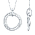 Diamond Eternity Necklace - Interlocking Circle Pendant With Round Cut Diamonds