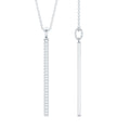 Diamond Bar Necklace – Round Cut Diamond Pendant, Minimalist Vertical Jewelry