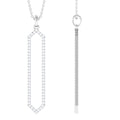 Diamond Geometric Necklace - Modern Hexagon Pendant With Round Brilliant Cut