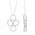 Diamond Circle Necklace – Contemporary Pave Setting Pendant With Round Cut Diamonds