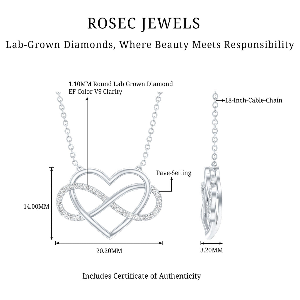 Diamond Infinity Heart Necklace – Sparkling Pave Setting Fine Jewelry Gift