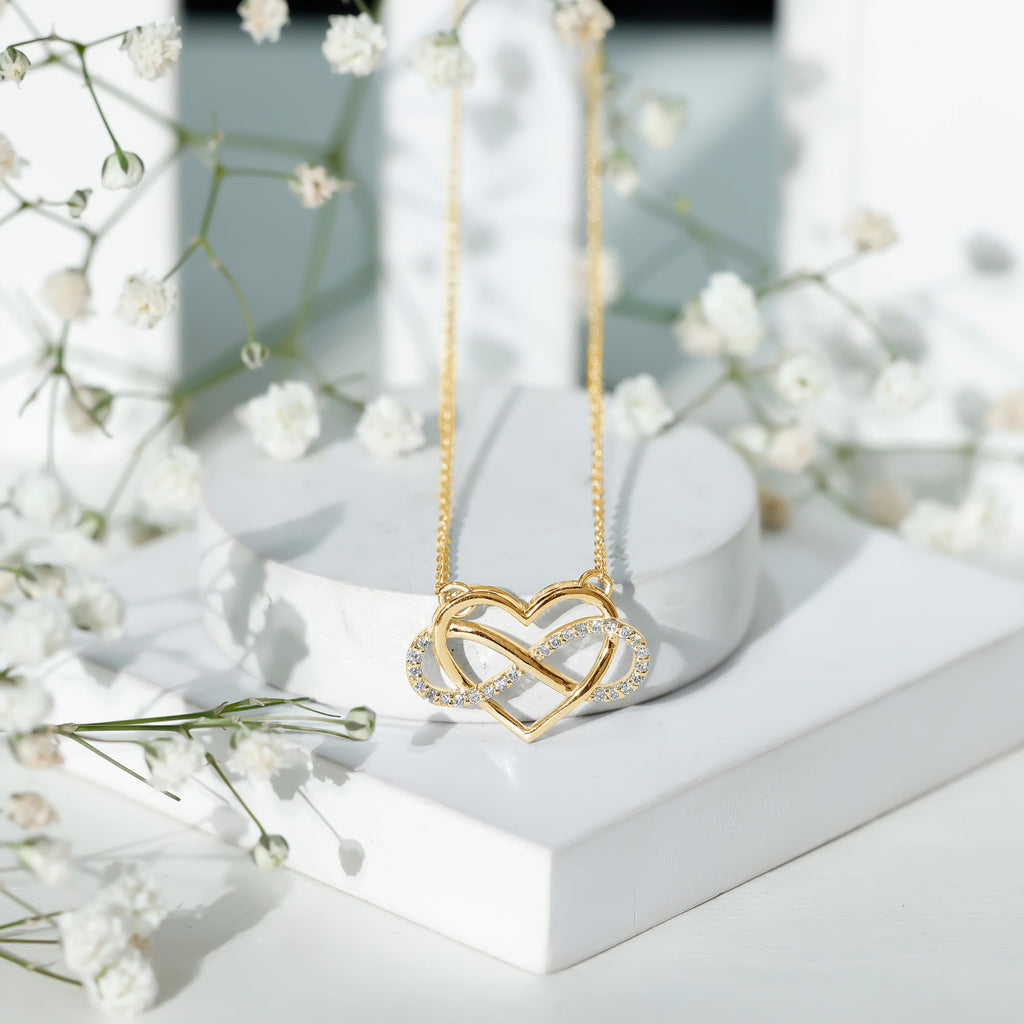 Diamond Infinity Heart Necklace – Sparkling Pave Setting Fine Jewelry Gift