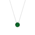 Emerald Necklace - Natural Half Carat Solitaire Emerald Pendant in Bezel Setting