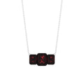 Garnet Three Stone Necklace – Emerald Cut Necklace with AAA Quality Gems