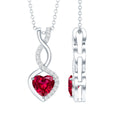 Lab Grown Ruby Infinity Heart Necklace With Chain