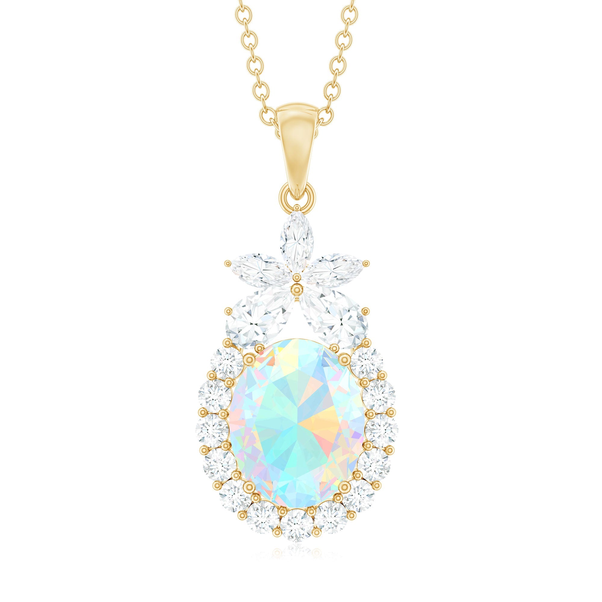 Certified Real 1.3 Carat Ethiopian Opal Statement Necklace