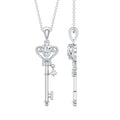Certified Pear Shaped 0.6 Carat Lab Created Diamond Key Pendant