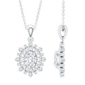 0.7 Carat Oval Lab Diamond Double Halo Bridal Pendant