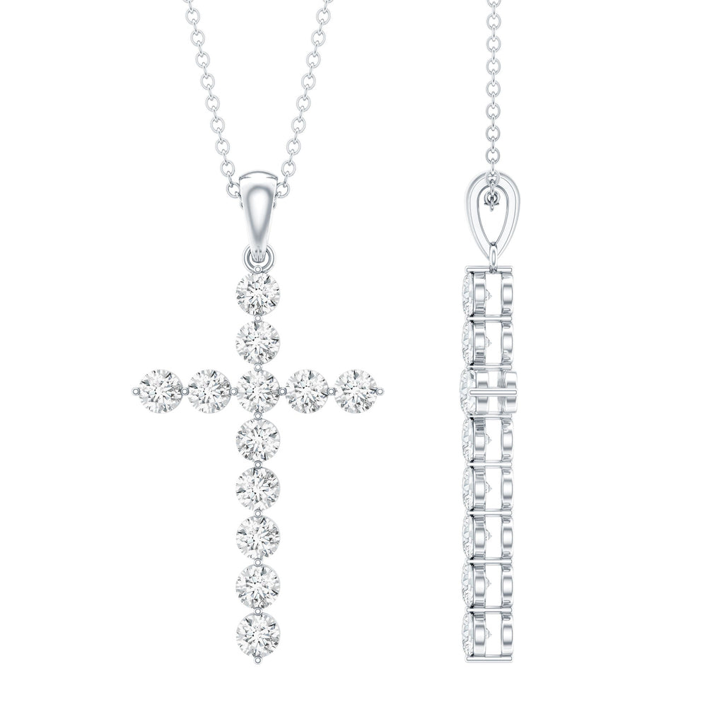 Certified Lab Grown Diamond Christian Cross Pendant