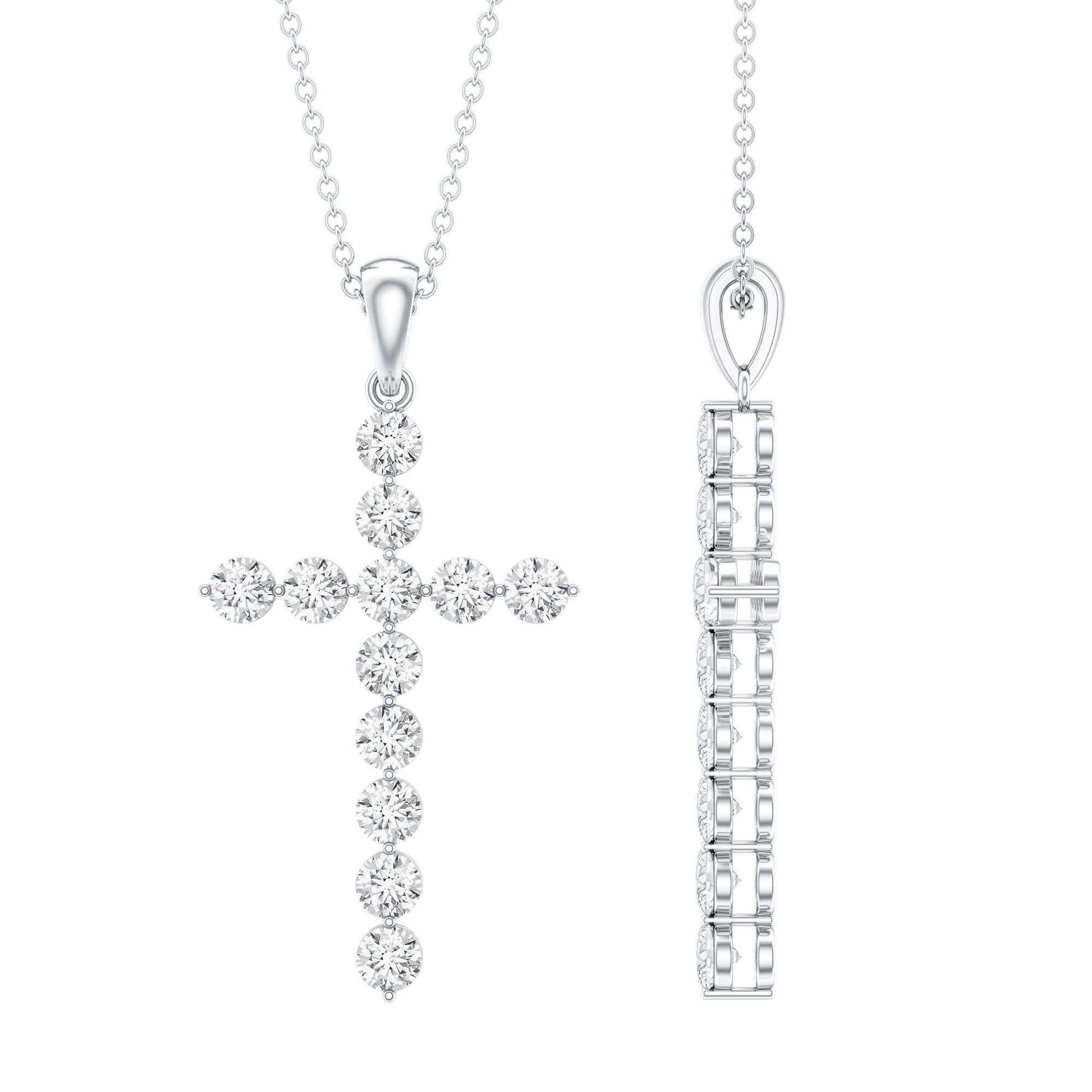 Certified Lab Grown Diamond Christian Cross Pendant