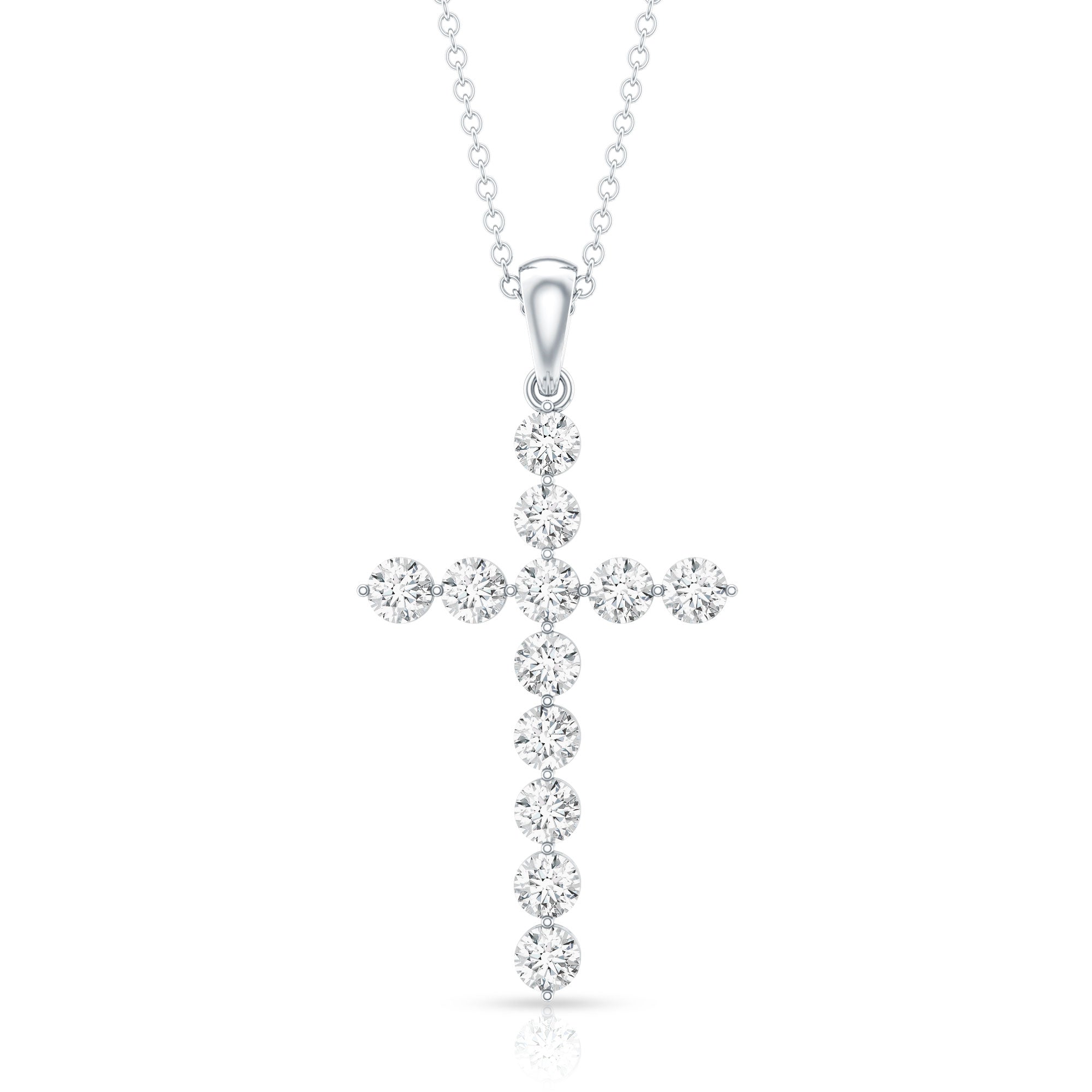 Certified Lab Grown Diamond Christian Cross Pendant
