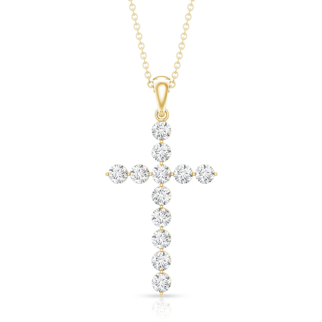 Certified Lab Grown Diamond Christian Cross Pendant