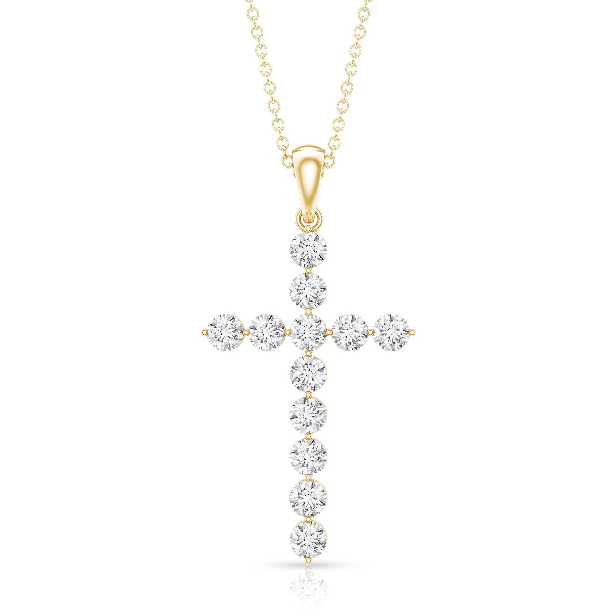 Certified Lab Grown Diamond Christian Cross Pendant