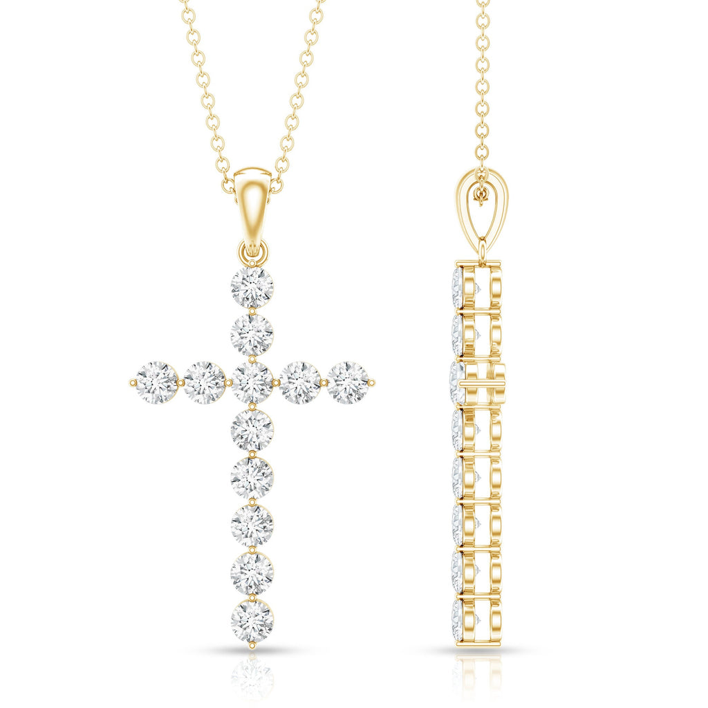 Certified Lab Grown Diamond Christian Cross Pendant