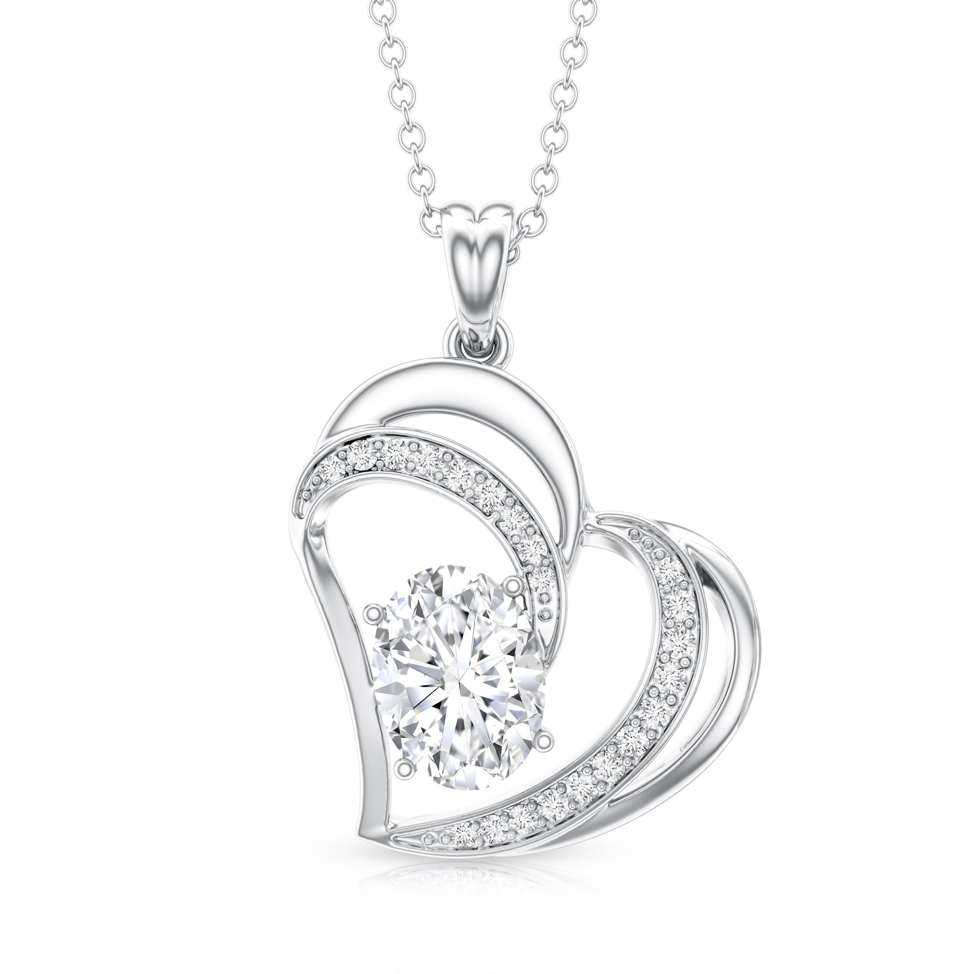 Lab Grown Diamond Heart Designer Necklace for Women