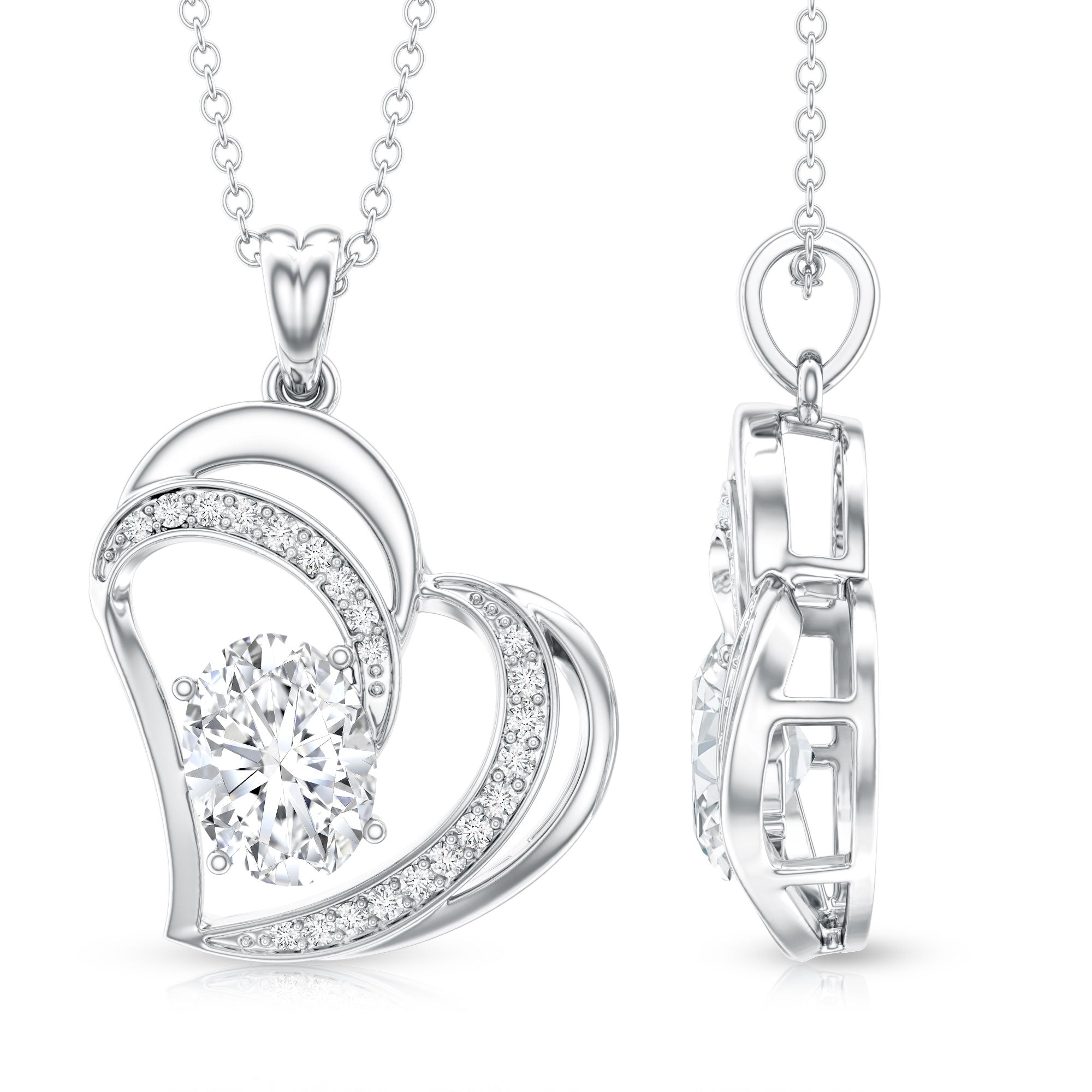 Lab Grown Diamond Heart Designer Necklace for Women