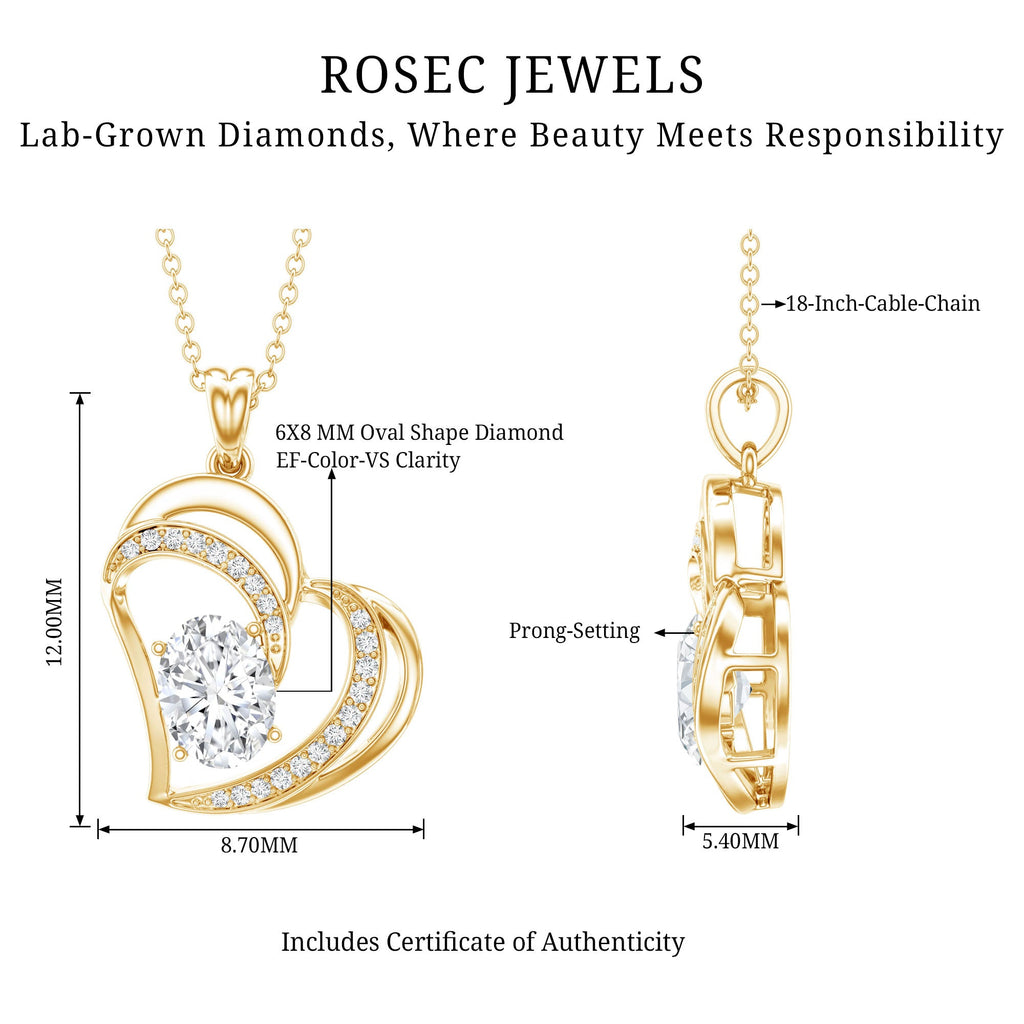 Lab Grown Diamond Heart Designer Necklace for Women