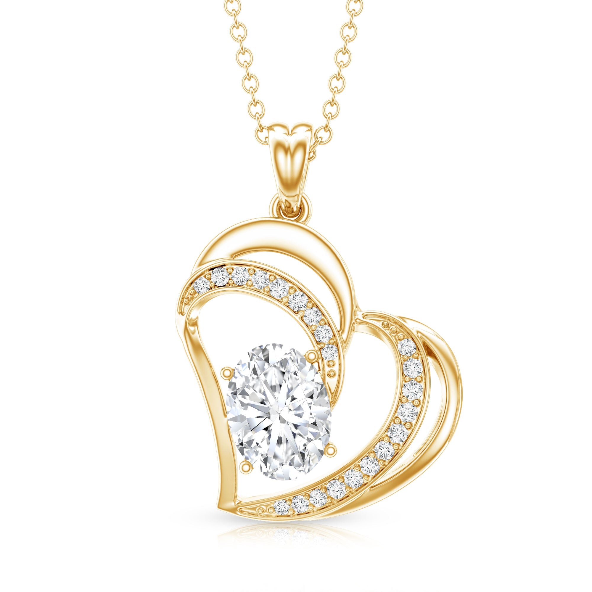 Lab Grown Diamond Heart Designer Necklace for Women