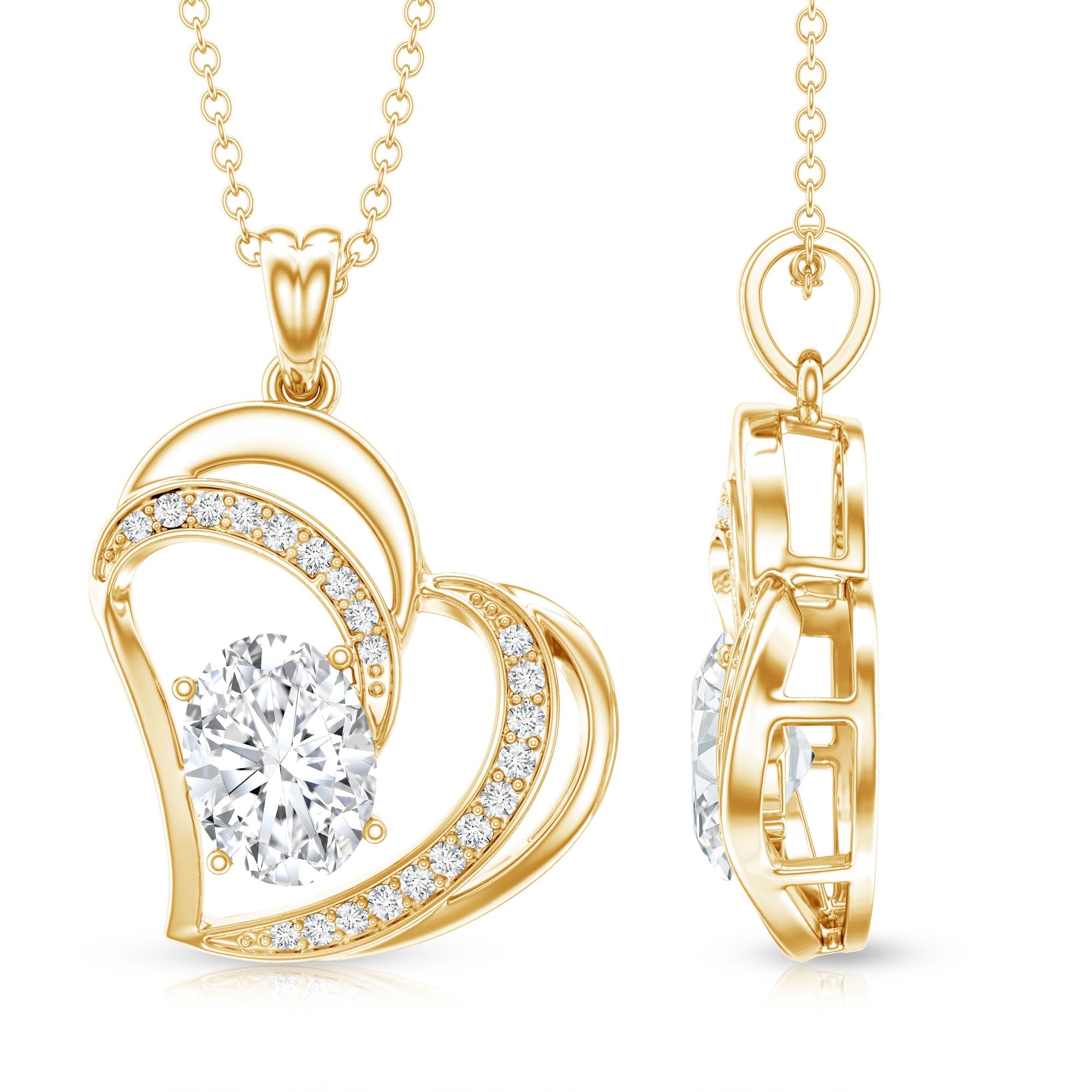 Lab Grown Diamond Heart Designer Necklace for Women