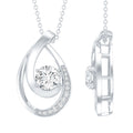 0.9 Carat Round Lab Grown Diamond Teardrop Necklace for Women