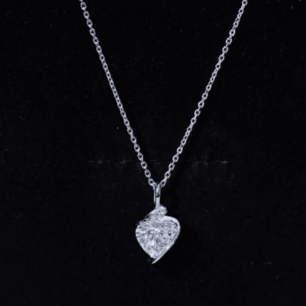 2 Carat Lab Grown Diamond Heart Solitaire Necklace