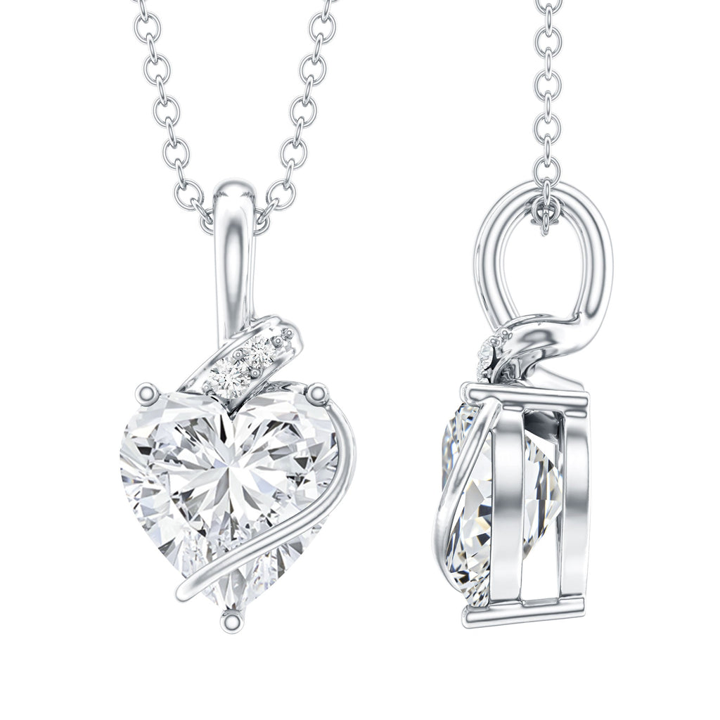 2 Carat Lab Grown Diamond Heart Solitaire Necklace