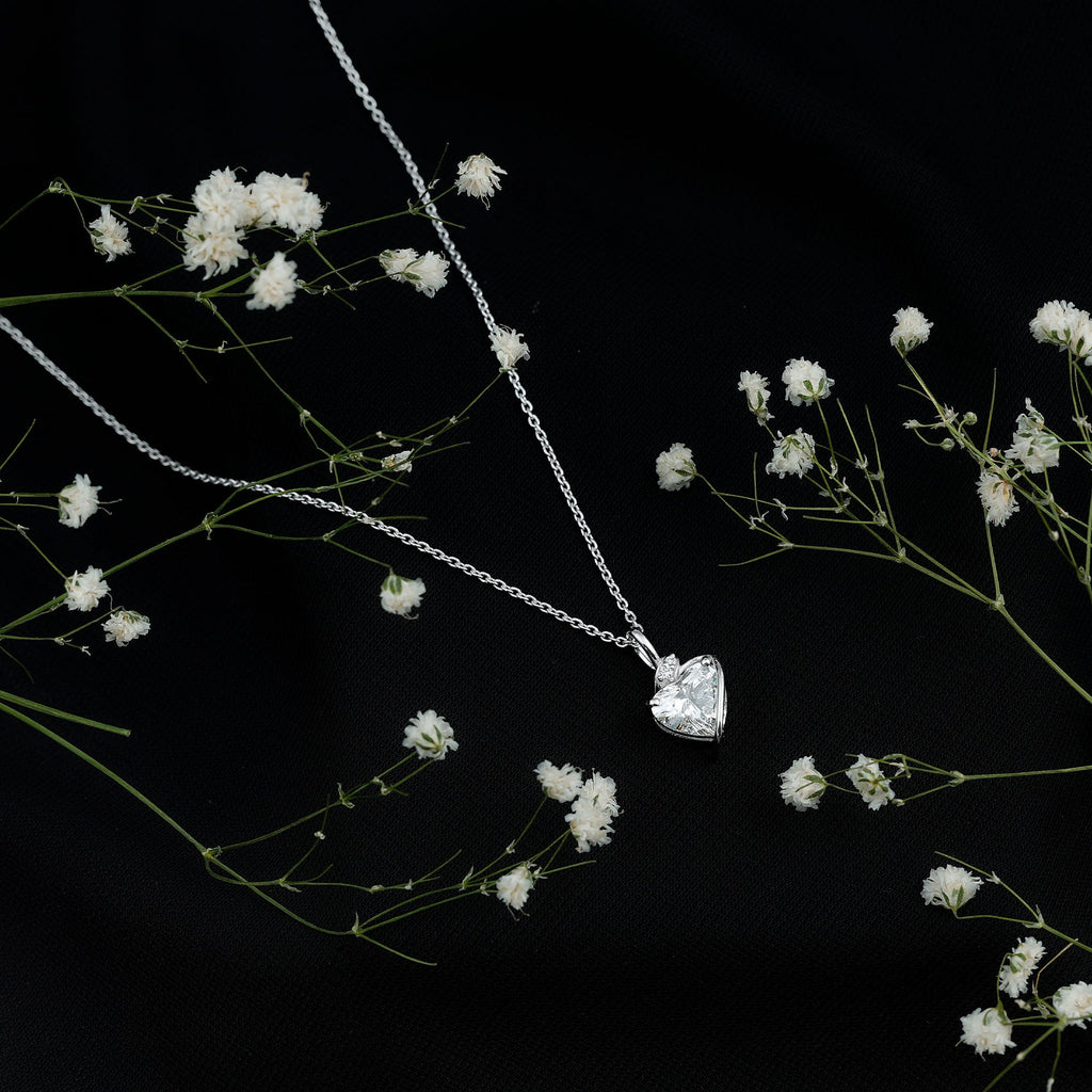 2 Carat Lab Grown Diamond Heart Solitaire Necklace