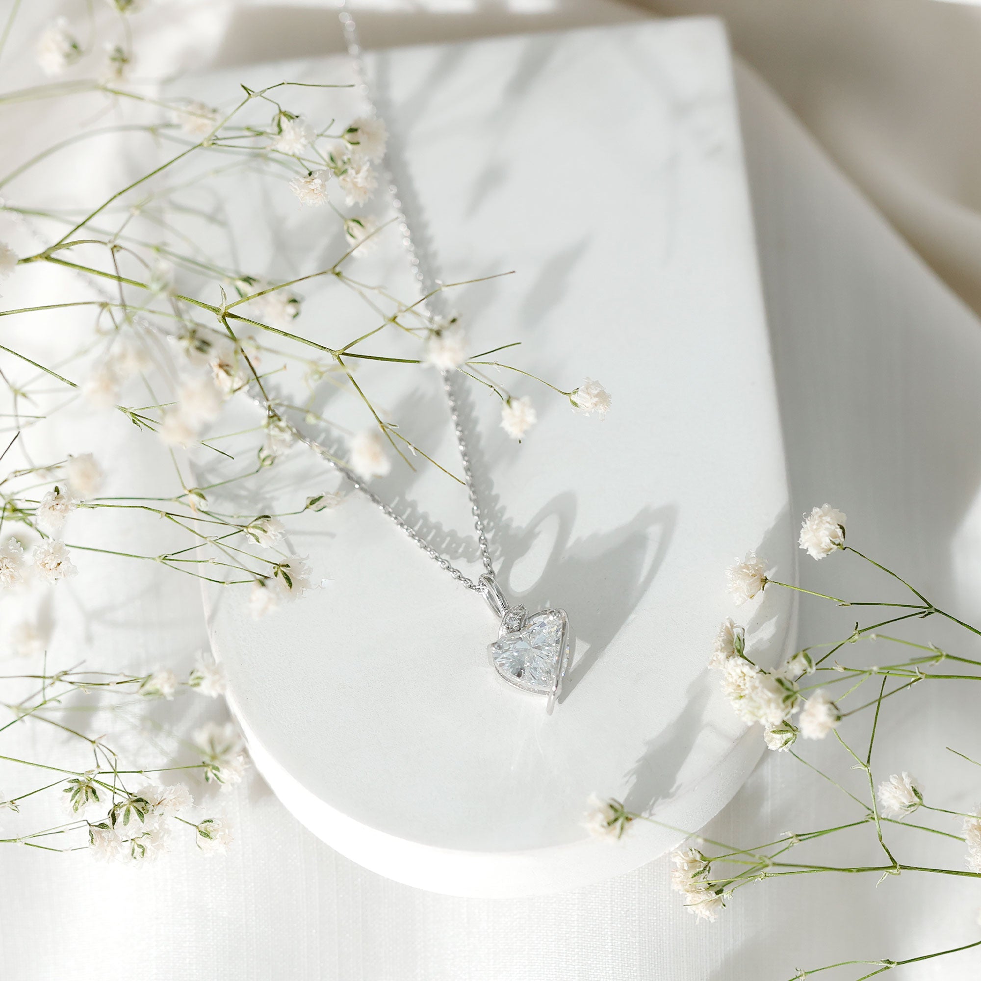 2 Carat Lab Grown Diamond Heart Solitaire Necklace