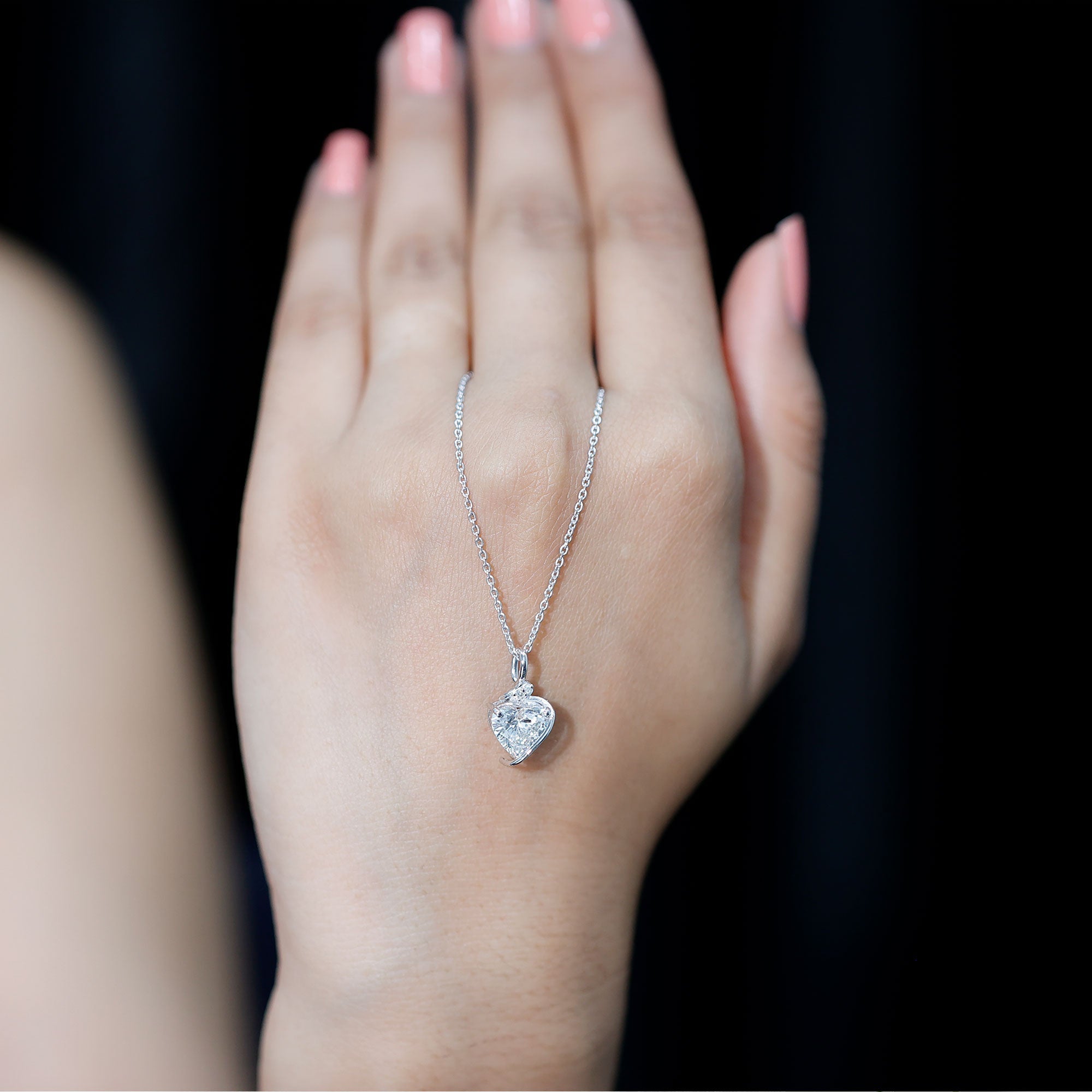 2 Carat Lab Grown Diamond Heart Solitaire Necklace