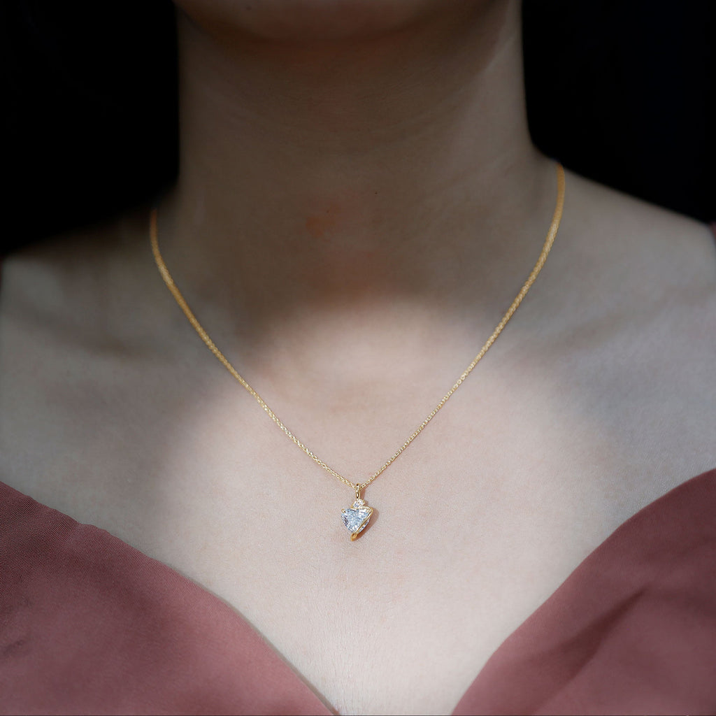 2 Carat Lab Grown Diamond Heart Solitaire Necklace