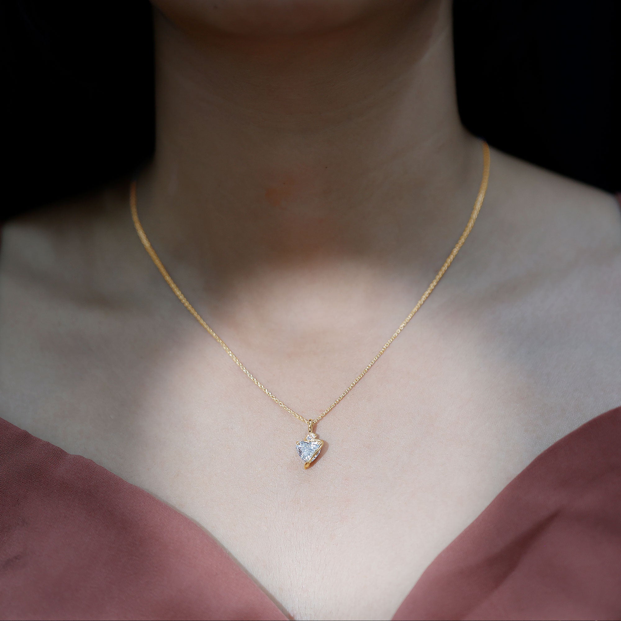 2 Carat Lab Grown Diamond Heart Solitaire Necklace