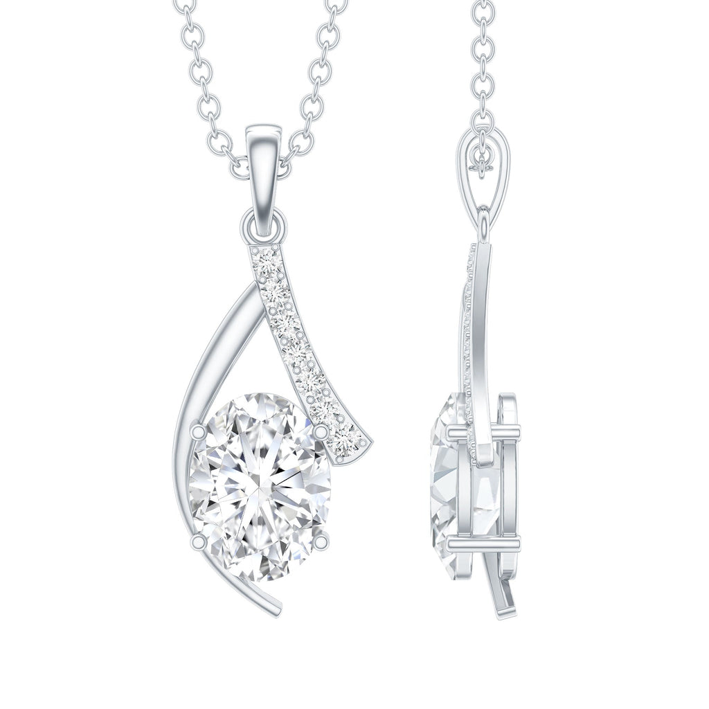 1.2 Carat Oval Lab Grown Diamond Solitaire Necklace