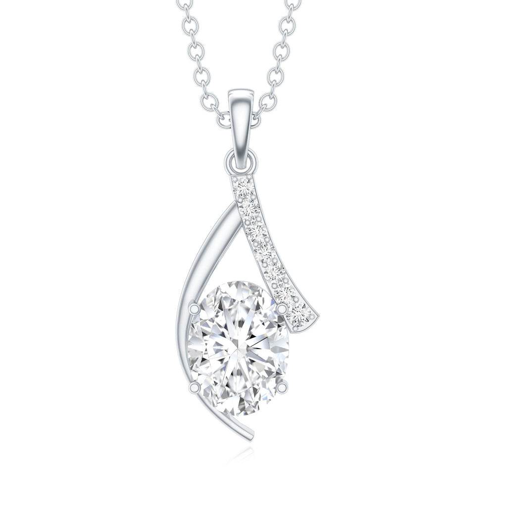 1.2 Carat Oval Lab Grown Diamond Solitaire Necklace