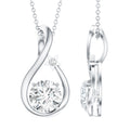2 Carat Round Solitaire Lab Grown Diamond Teardrop Necklace