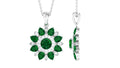 Emerald Flower Necklace – Lab Created Emerald Diamond Pendant | Sparkling Halo