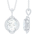 Moissanite Art Deco Necklace with Silver Chain