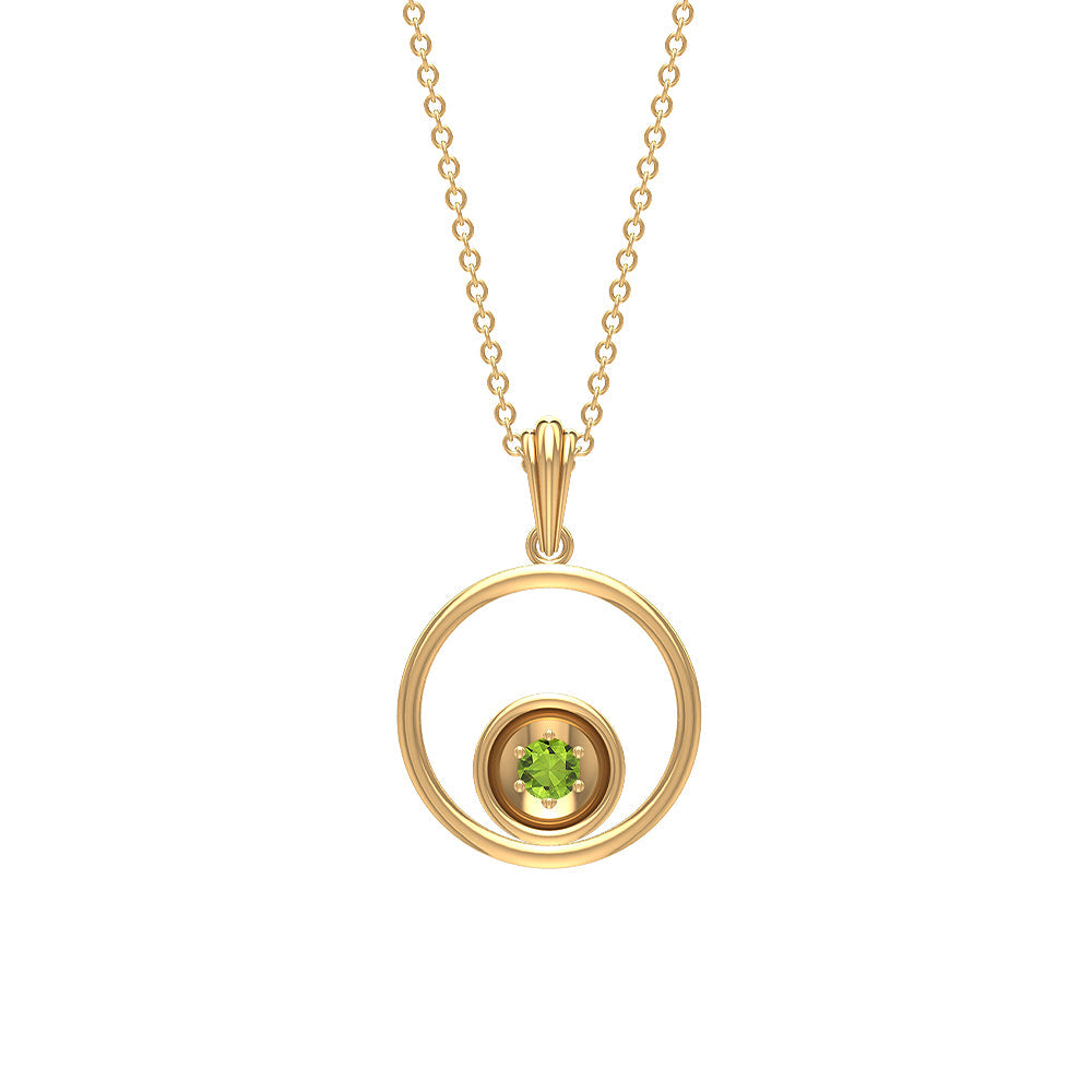 Peridot Pendant Necklace – Real Peridot Jewelry With Open Circle Pendant Design