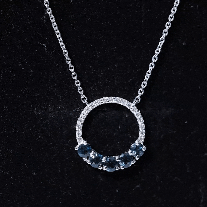 London Blue Topaz Necklace – Diamond Eternity Necklace | AAA Quality Gemstones