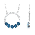 London Blue Topaz Necklace – Diamond Eternity Necklace | AAA Quality Gemstones