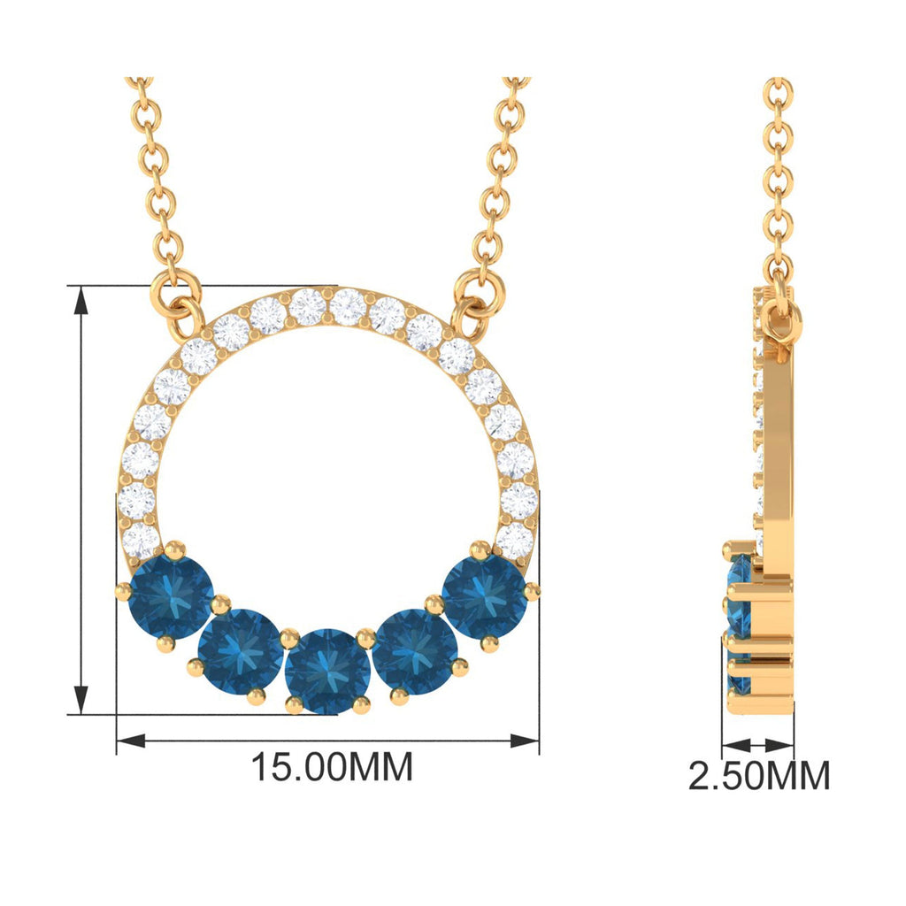 London Blue Topaz Necklace – Diamond Eternity Necklace | AAA Quality Gemstones
