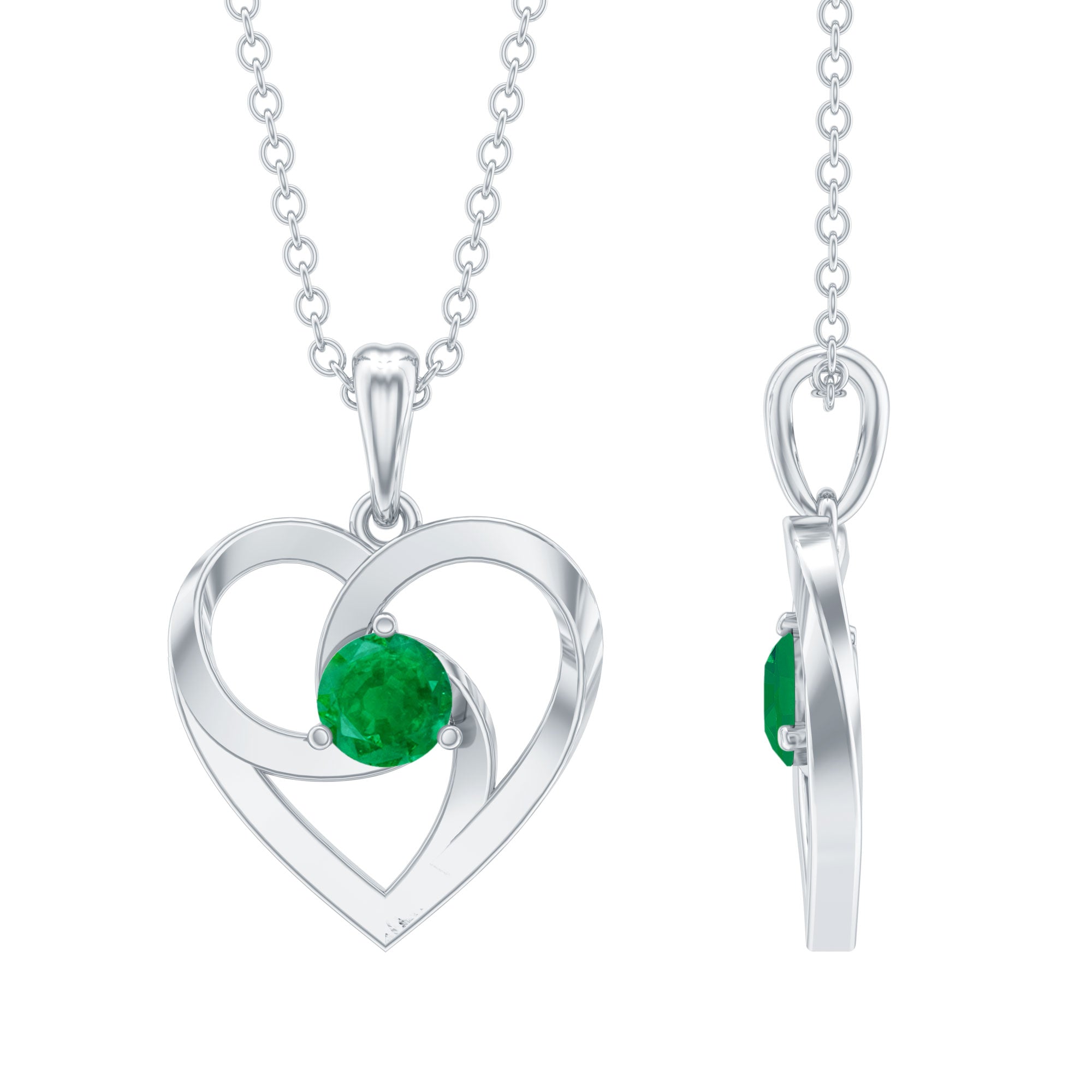 Emerald Heart Pendant Natural Half Carat Green Gemstone Necklace – Timeless Jewelry Piece
