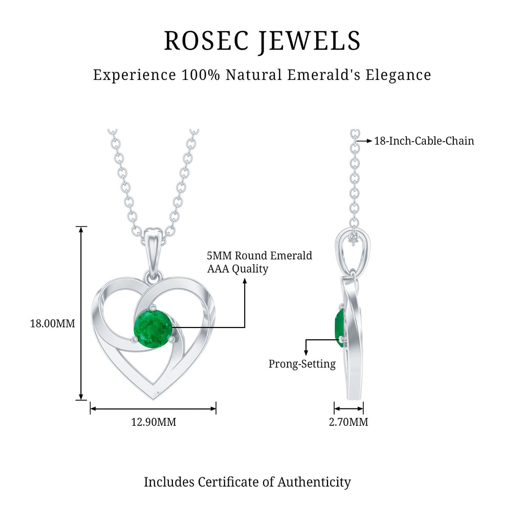 Emerald Heart Pendant Natural Half Carat Green Gemstone Necklace – Timeless Jewelry Piece